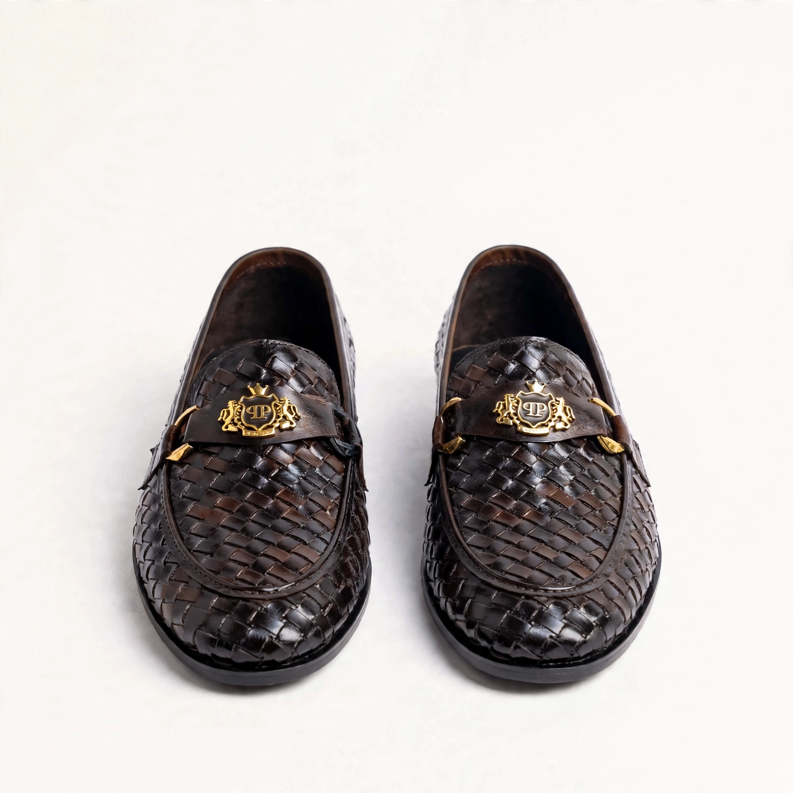 VB-5861 PP Crest Woven Loafer - Dark Brown